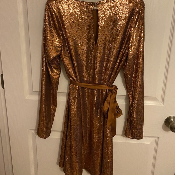 NWT Ramy Brook Gold Hallie Night Out Dress - Picture 4 of 6